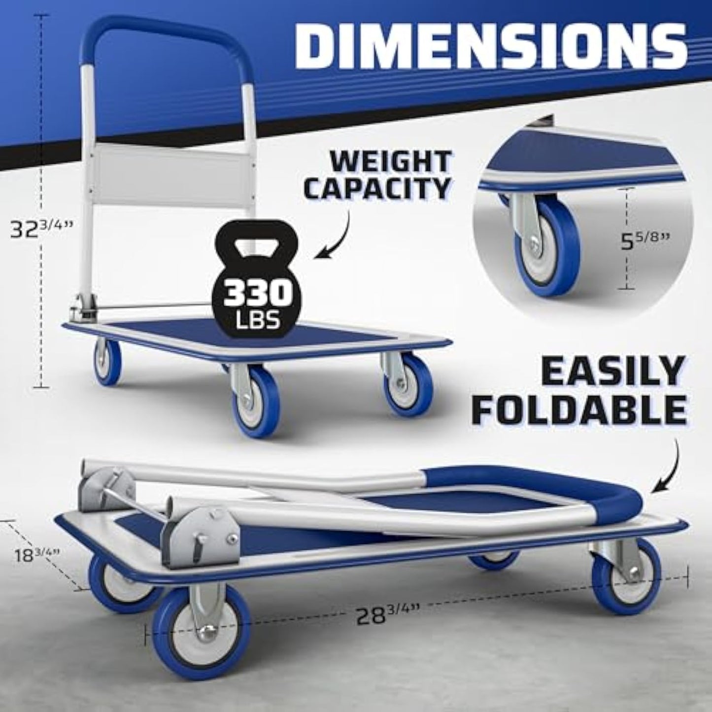 Upgraded Foldable Push Cart Dolly