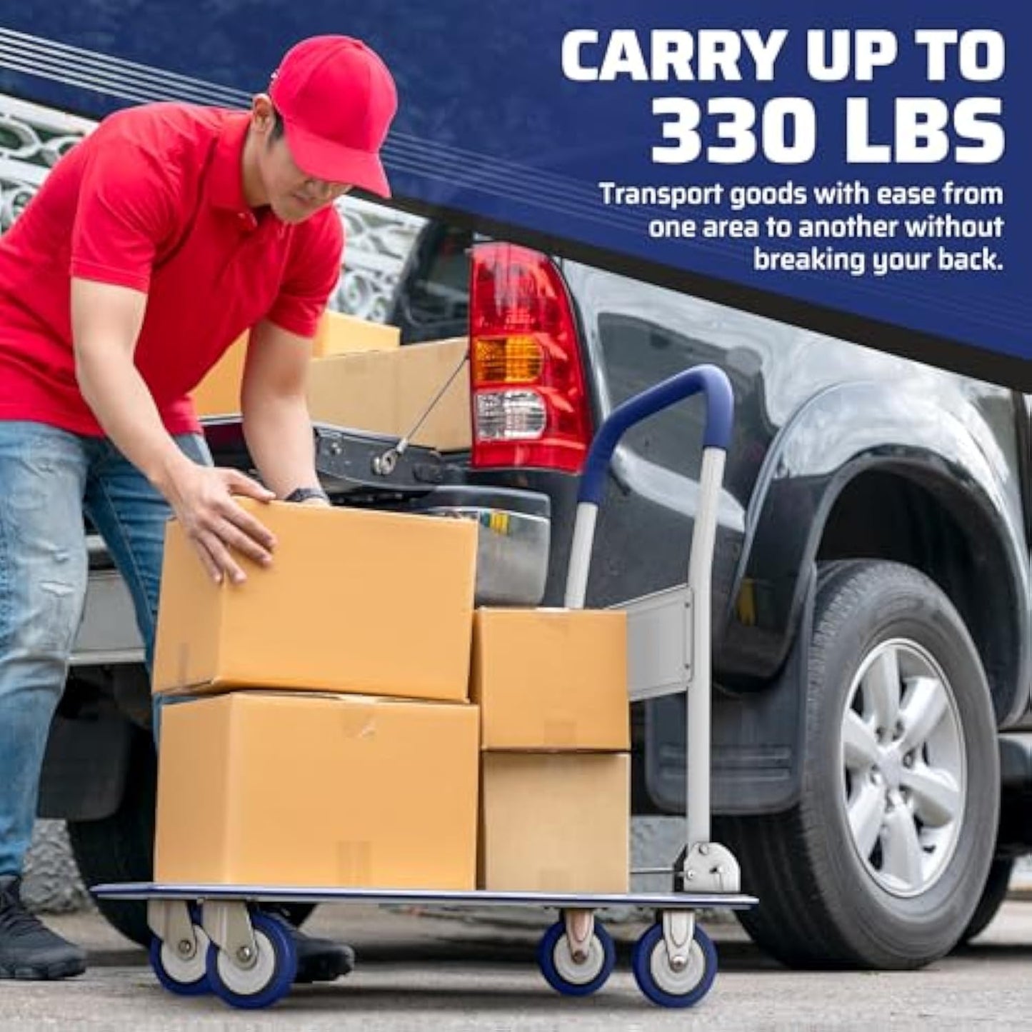 Upgraded Foldable Push Cart Dolly