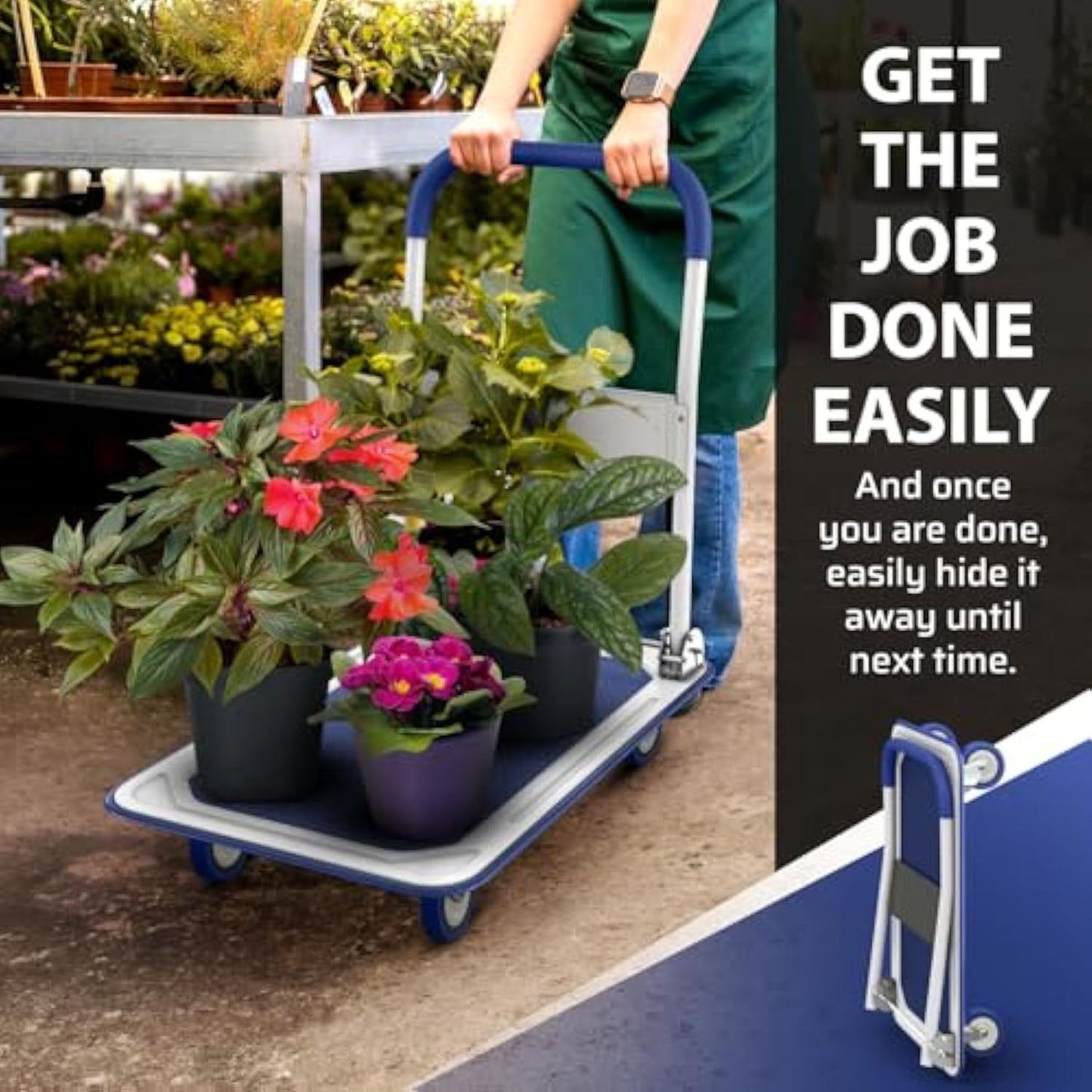 Upgraded Foldable Push Cart Dolly