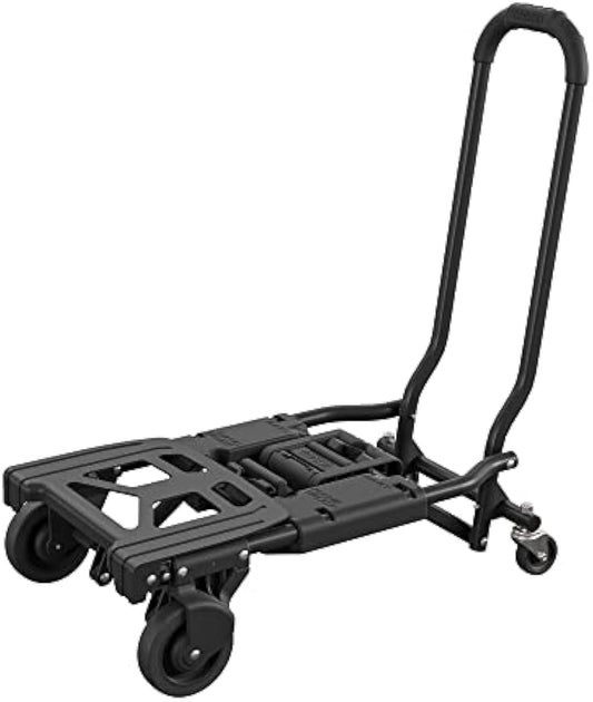 Cosco Shifter Folding Hand Truck/Cart - Heavy Duty Steel Frame, 300lbs Capacity, Black
